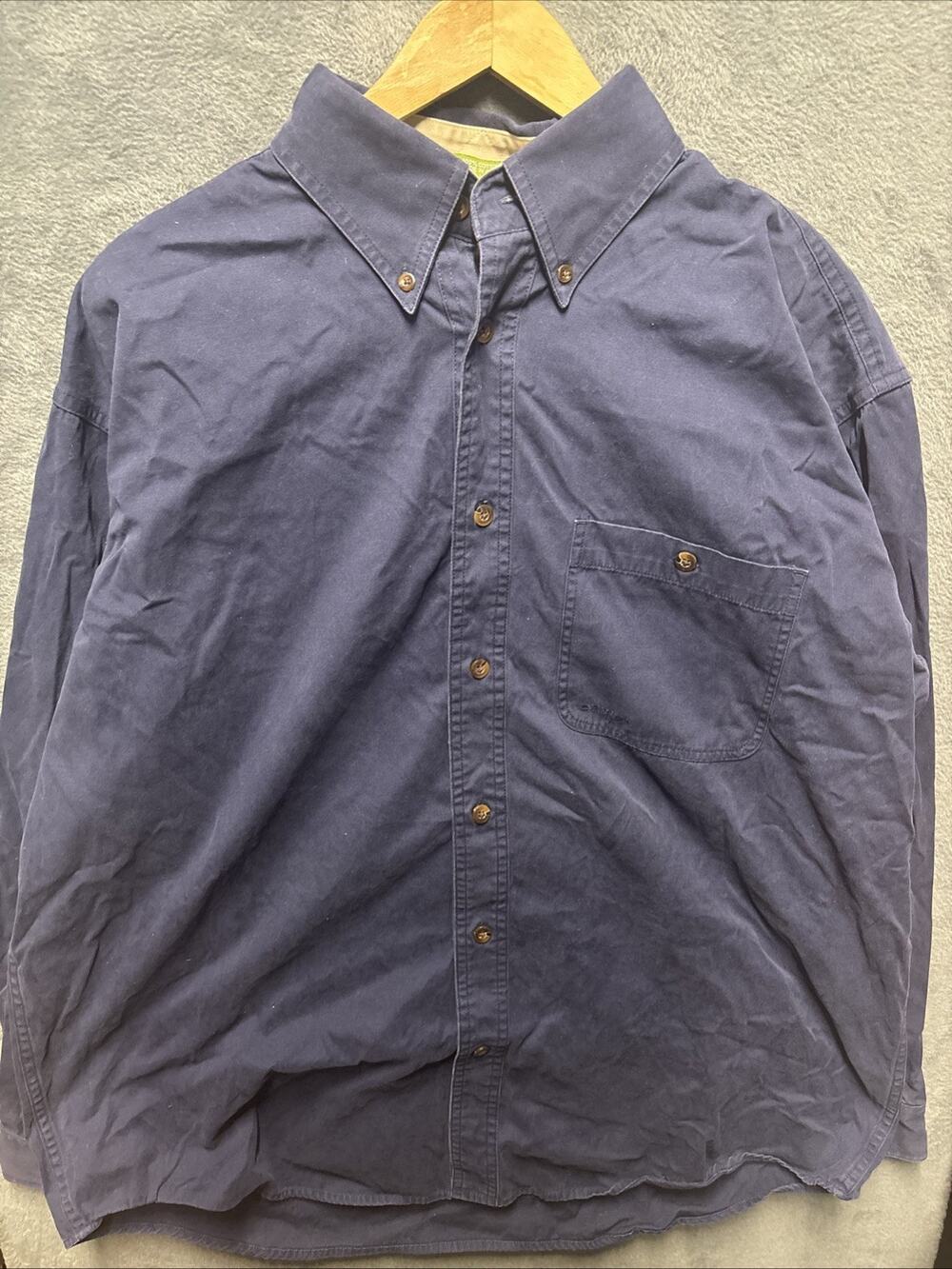 Orvis 2000s Navy Blue Pheasant Embroidered Button Up Shirt Men’s Large